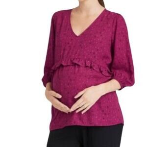 Isabel by ingrid isabels ruffle waist maternity blouse size M